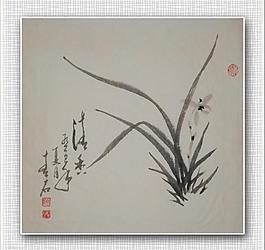 青石 國(guó)畫(huà) 蘭花圖片