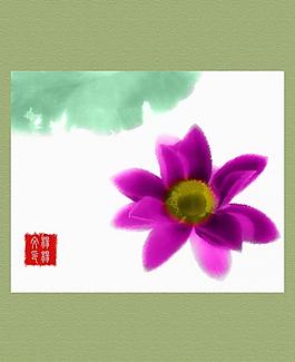 水墨荷花圖片