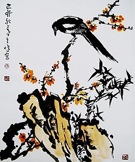 梅鳥圖圖片