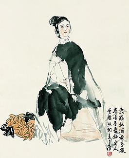東籬把酒黃昏后圖片