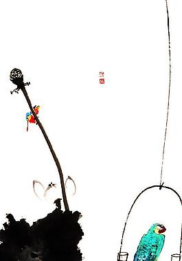荷花 國(guó)畫圖片