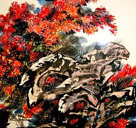 深秋紅葉圖片