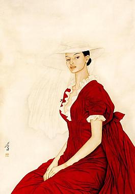 红衣女郎图片