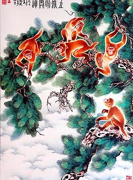 五猴盼奧運圖片