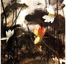 荷花 國(guó)畫(huà)圖片