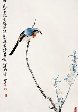 桃花幽禽圖片