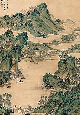 青綠山水圖片