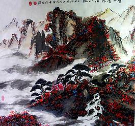層林盡染滿山紅圖片