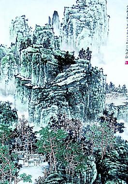 水綠山青盈夏長圖片