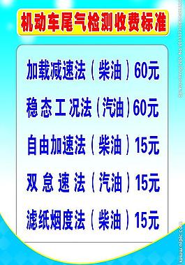 收費標準展板圖片