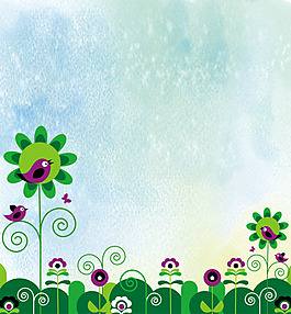 小鳥(niǎo)花朵背景圖