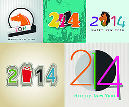 2014新年藝術(shù)字背景矢量素材