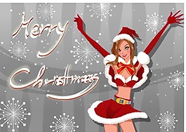 圣誕漂亮女孩 時尚女孩