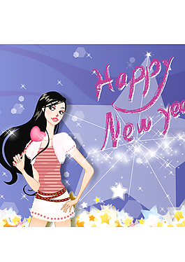 新年快乐 漂亮女孩