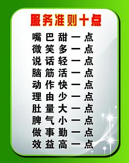 服務準則展板圖片