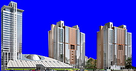 PSD背景樓房
