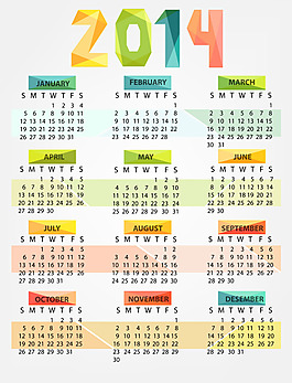 2014年年歷模板