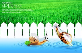 水上的蝸牛和籬笆