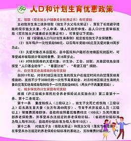 計生優惠政策展板圖片