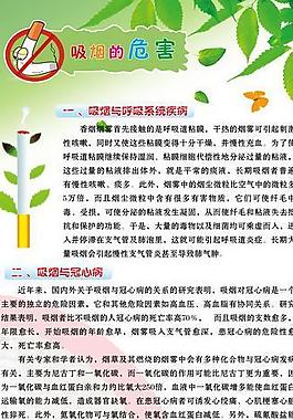 吸煙的危害展板圖片