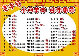 羊肉價(jià)目展板圖片