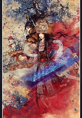 手绘美女图片