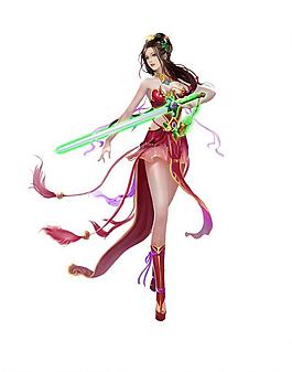 紅裙美腿女俠圖片