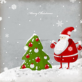 卡通圣誕老人卡片矢量素材