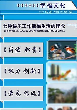 幸福文化藍色展板圖片