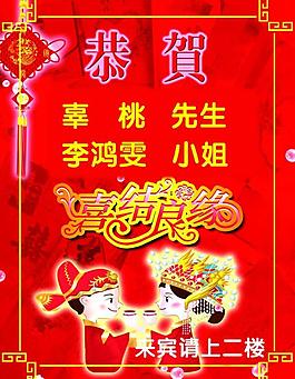 喜結(jié)良緣展板圖片