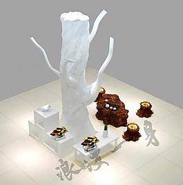 3d田園風柱子沙發圖片