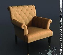 單人沙發(fā)座椅3d max模型圖片