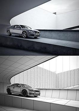 3d汽車展示場景圖片