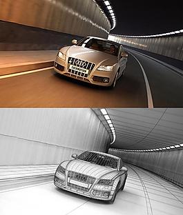 汽車場景模型圖片