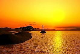夕陽大海動畫場景max9圖片