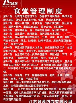 食堂制度展板圖片