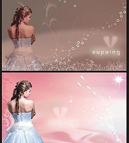 美女背景展板图片