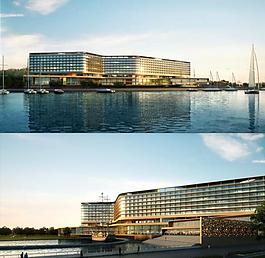會所建筑模型圖片