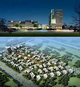 別墅小區(qū)建筑模型圖片