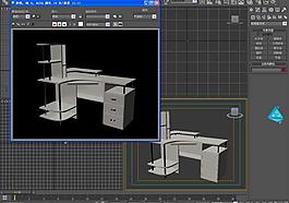 電腦桌3dmax模型圖片