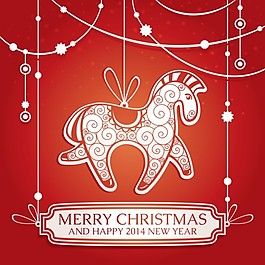 2014馬年卡通卡片設(shè)計矢量素材