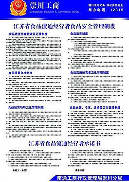 食品经营制度展板图片