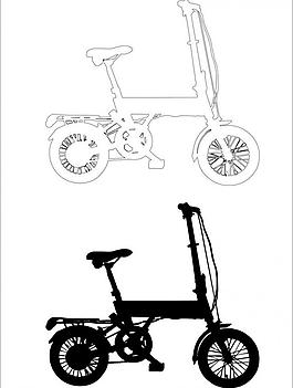 自行車 輪廓 陰影圖片