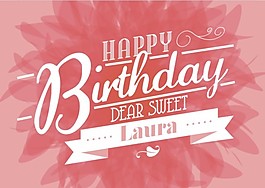 生日快樂英文字體卡片