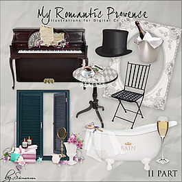 可愛古典裝飾元素素材