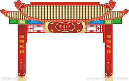 年貨大街矢量素材