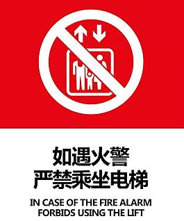火警禁乘電梯圖片