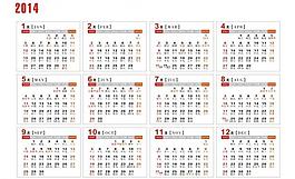 2014年歷矢量素材圖片