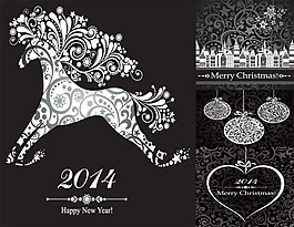 2014馬年新年主題模板矢量素材