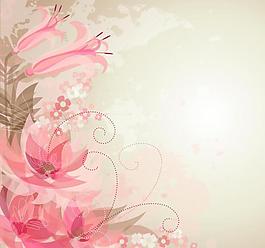 時(shí)尚夢(mèng)幻花紋花朵背景圖片